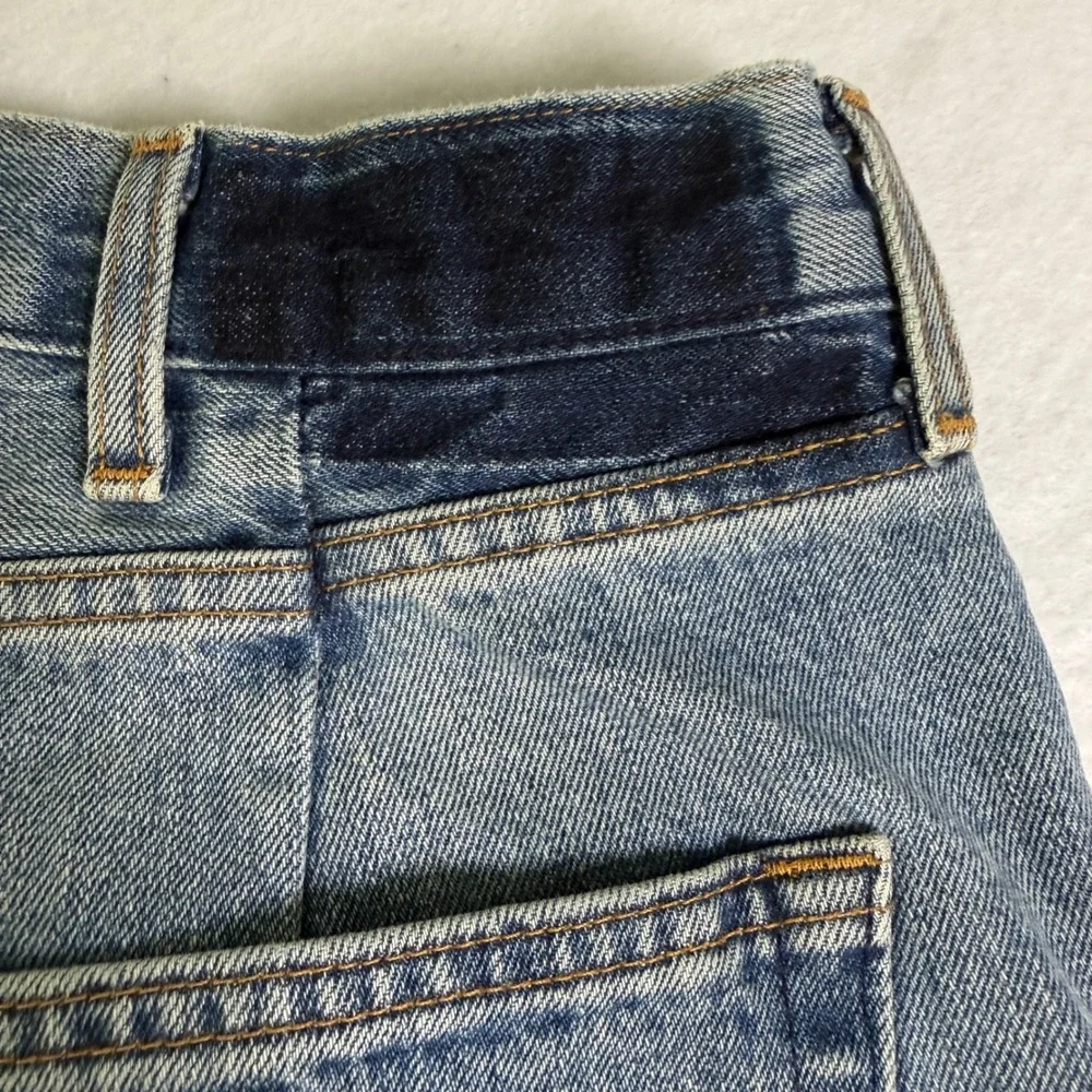 Levis Altered Taper Jeans Mens 38x32 Blue Light Wash Button Fly Reconstructed